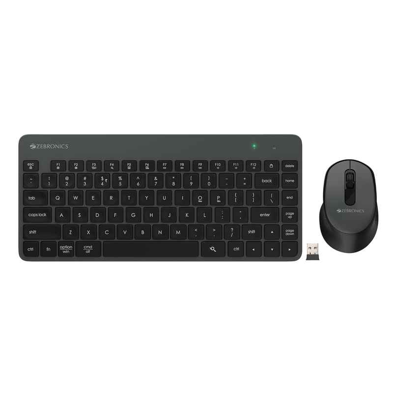 Zebronics Companion 201 2.4Ghz Wireless Keyboard & Mouse Combo, 83 Keys (Black + Grey)
