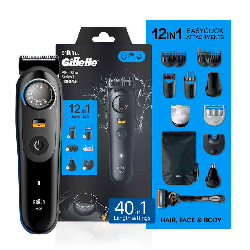 Braun by Gillette Series 7 AIO Trimmer,12 Attachments + 40 length setting Braun by Gillette Series 7 AIO Trimmer,12 Attachments + 40 length setting