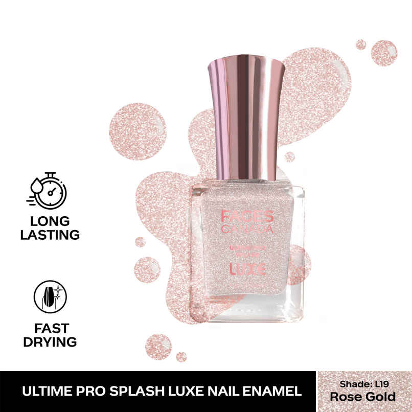 FACES CANADA Ultime Pro Splash Luxe Nail Enamel | Quick-drying | Lasting | Rose Gold