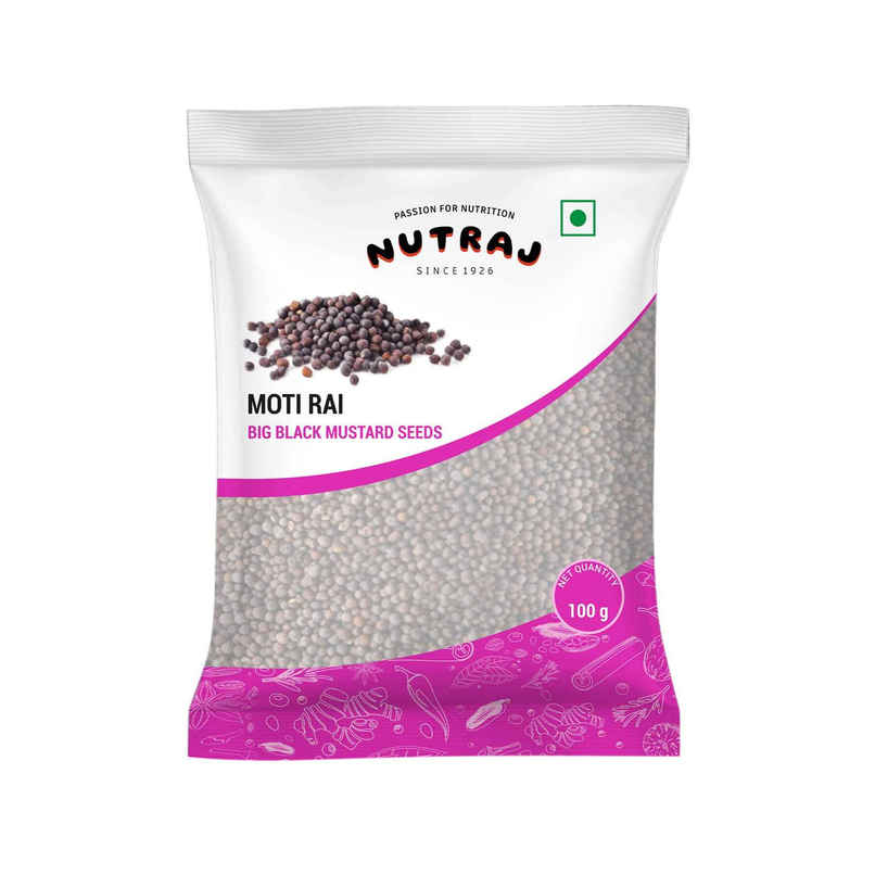 Nutraj Classic Moti Rai | Big Black Mustard Seeds | Pouch Nutraj Classic Moti Rai | Big Black Mustard Seeds | Pouch