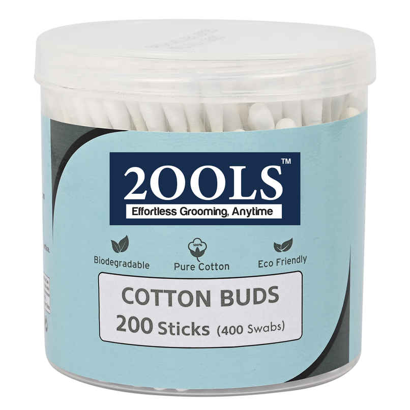 2OOLS Cotton Buds, Swab for Personal Hygiene and Beauty 200 Sticks Jar (TSCS8003)