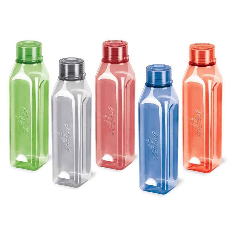 Milton Prime Plastic Fridge Water Bottles | Set of 5 | 1000 ml Each Milton Prime Plastic Fridge Water Bottles | Set of 5 | 1000 ml Each