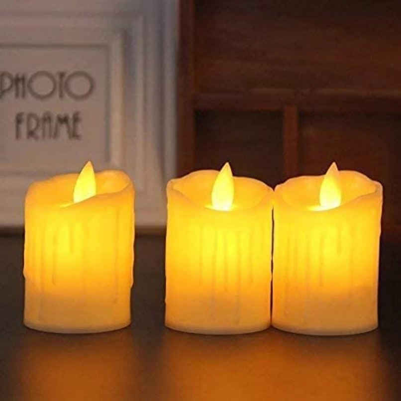 Desidiya 3 Pcs Acrylic Dancing Tealight Led Candles For Home Decor
