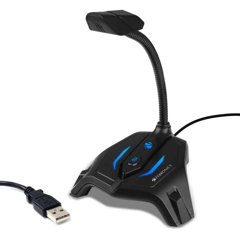 Zebronics Zeb-Klarity USB Gaming Mic for Recording / Streaming, compatible with PC, Omni Directional sound pickup, Flexible Neck, Mute Button Zebronics Zeb-Klarity USB Gaming Mic for Recording / Streaming, compatible with PC, Omni Directional sound pickup, Flexible Neck, Mute Button