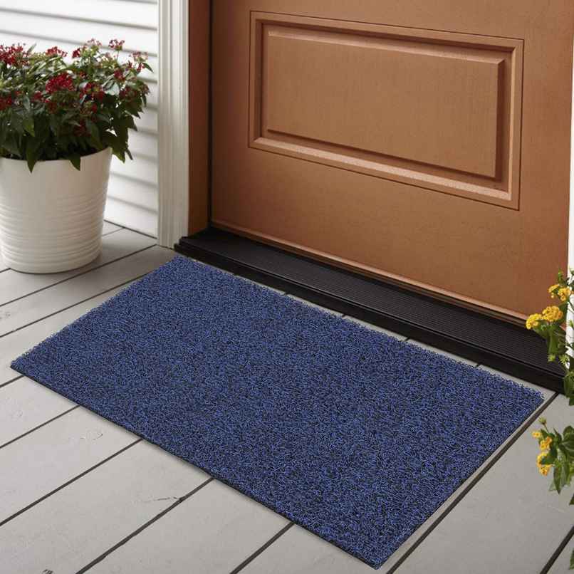 Status Milange PVC Anti-Skid Noodle Door Mat | 40 x 60 cm | Navy Blue