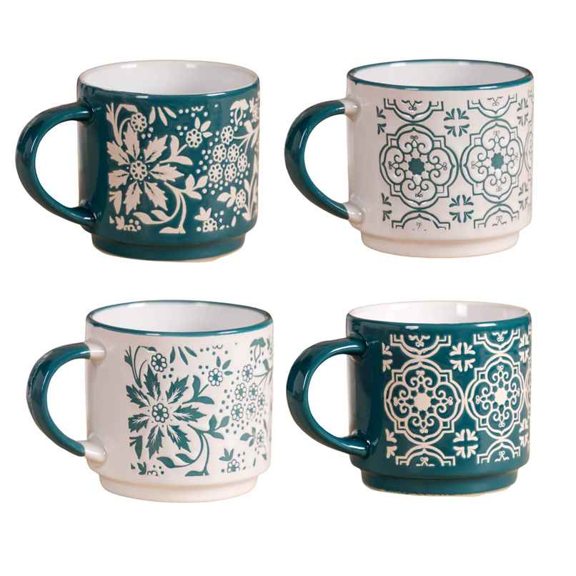 Nestasia Stackable Coffee Cups with Stand Green Set - 200 ml Nestasia Stackable Coffee Cups with Stand Green Set - 200 ml
