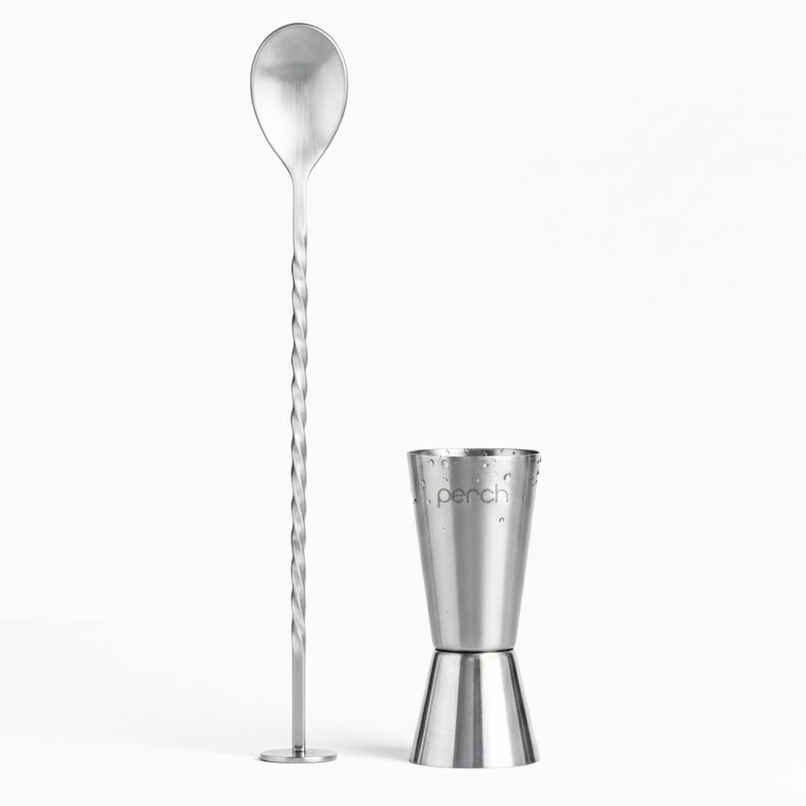 Perch Bar Spoon and Jigger Set Stainless Steel Cocktail Kit