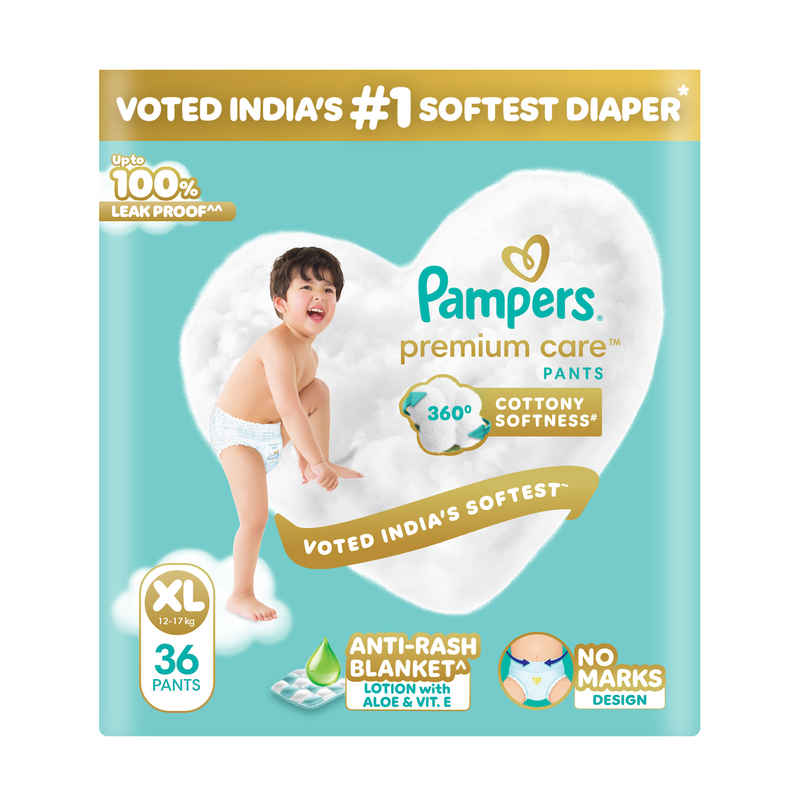 Pampers Premium Care Pants XL 36 | No Marks Design | India's Softest Diaper