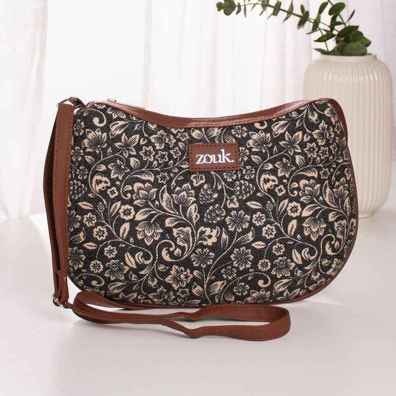Zouk Women's Vegan Leather 5.7 L Shoulder Handle Shoulder Bag | Black - One Size