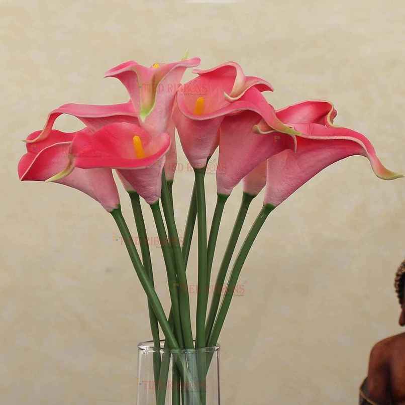Tied Ribbons 10 Pcs Artificial Calla Lily Flowers Bunch Tied Ribbons 10 Pcs Artificial Calla Lily Flowers Bunch