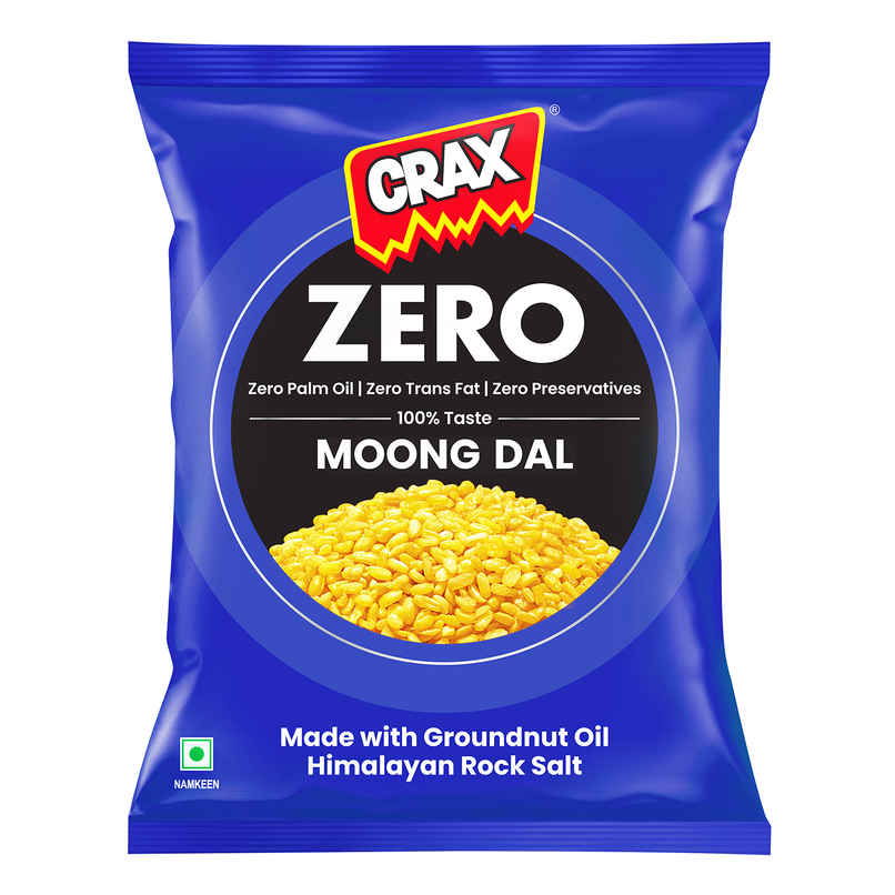 Crax Zero No Palm Oil Moong Dal Namkeen Snacks with Himalayan Rock Salt Crax Zero No Palm Oil Moong Dal Namkeen Snacks with Himalayan Rock Salt