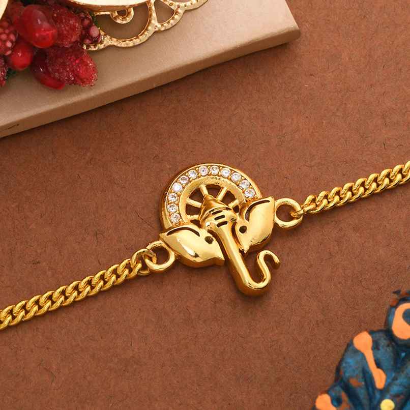 Gold Tone BraceletStyle Rakhi | Voylla Gold Tone BraceletStyle Rakhi | Voylla