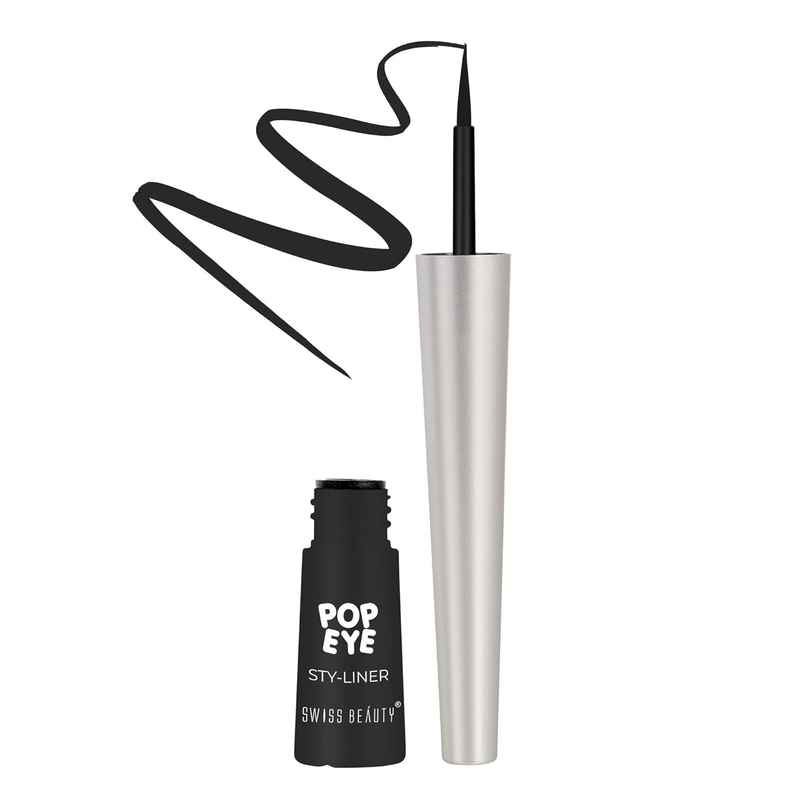 Swiss Beauty Waterproof Pop Eyeliner With Smudge Proof and Quick Drying Formula - 01 Onyx Black Swiss Beauty Waterproof Pop Eyeliner With Smudge Proof and Quick Drying Formula - 01 Onyx Black