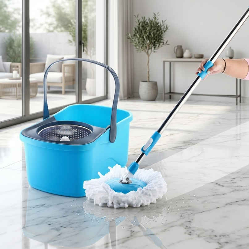 Proclean Elegant Bucket Spin Mop | With Telescopic Rod - 19-22 mm | With 2 Microfiber Mop Proclean Elegant Bucket Spin Mop | With Telescopic Rod - 19-22 mm | With 2 Microfiber Mop