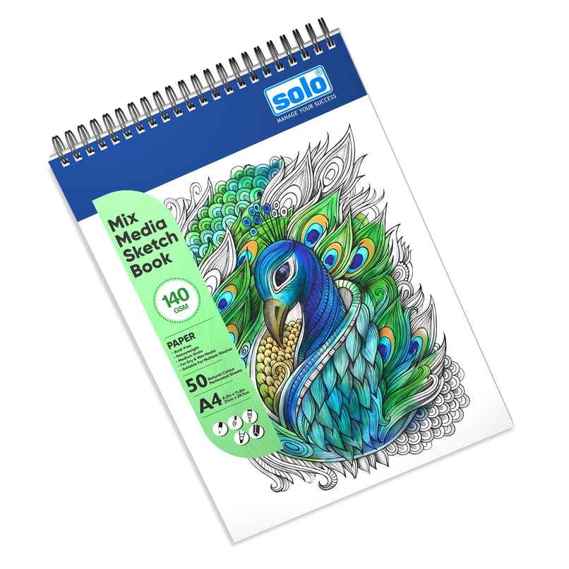 Solo A4 Landscape Wiro Sketchbook 140 GSM 50 Sheets