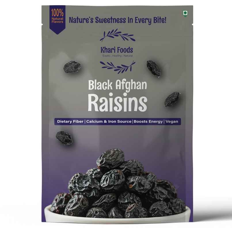 Khari Foods Premium Black Raisins | Dried | High Energy , Kishmish Dry Fruit Khari Foods Premium Black Raisins | Dried | High Energy , Kishmish Dry Fruit