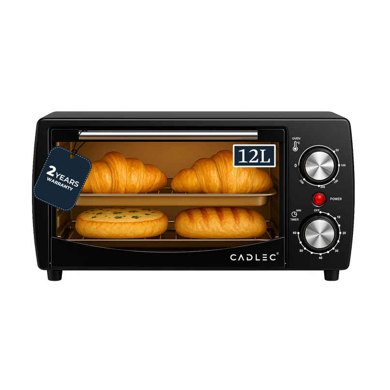 Cadlec Cruise 12L OTG Oven Toaster Griller with Timer | Temp Control 1000W | Black Cadlec Cruise 12L OTG Oven Toaster Griller with Timer | Temp Control 1000W | Black