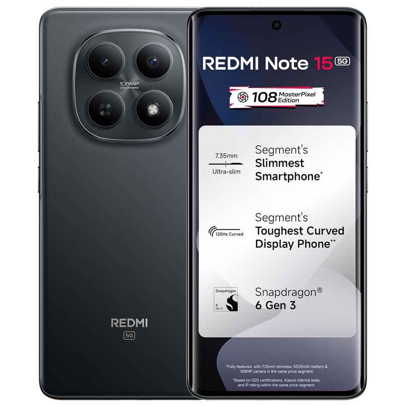 Note 15 5G | 8GB RAM | 128GB Storage | 6.77 inch Display | 5G | Black