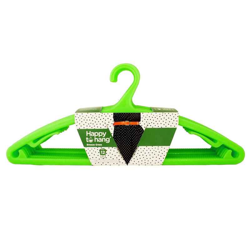 Happy To Hang 12 Piece Breeze Grass Polypropylene Hanger, Green Happy To Hang 12 Piece Breeze Grass Polypropylene Hanger, Green