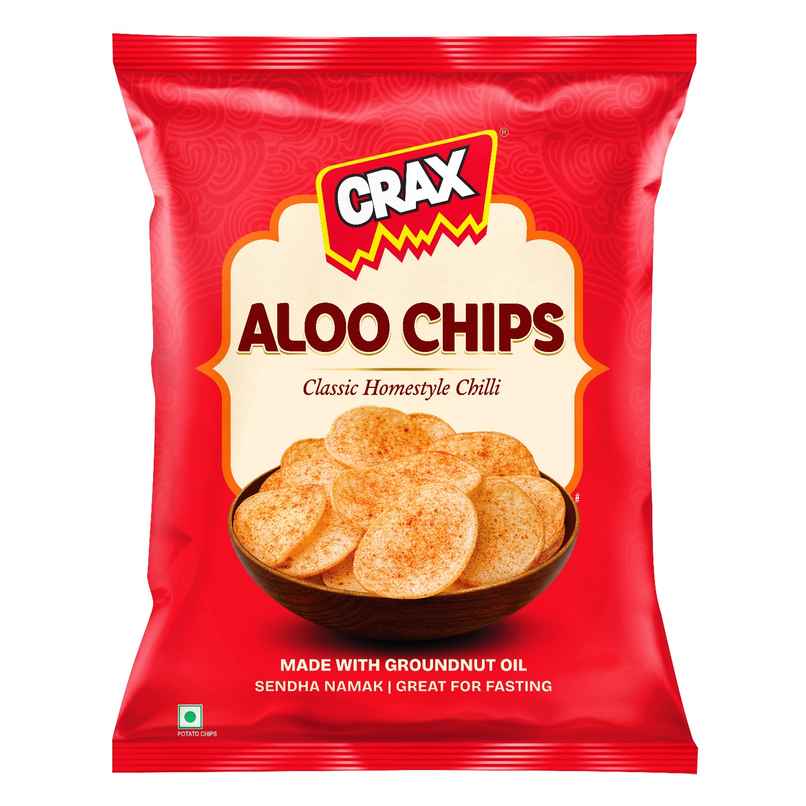 Crax Homestyle Chilli Aloo Chips | Vrat Mota Chips | Fasting Special Crax Homestyle Chilli Aloo Chips | Vrat Mota Chips | Fasting Special