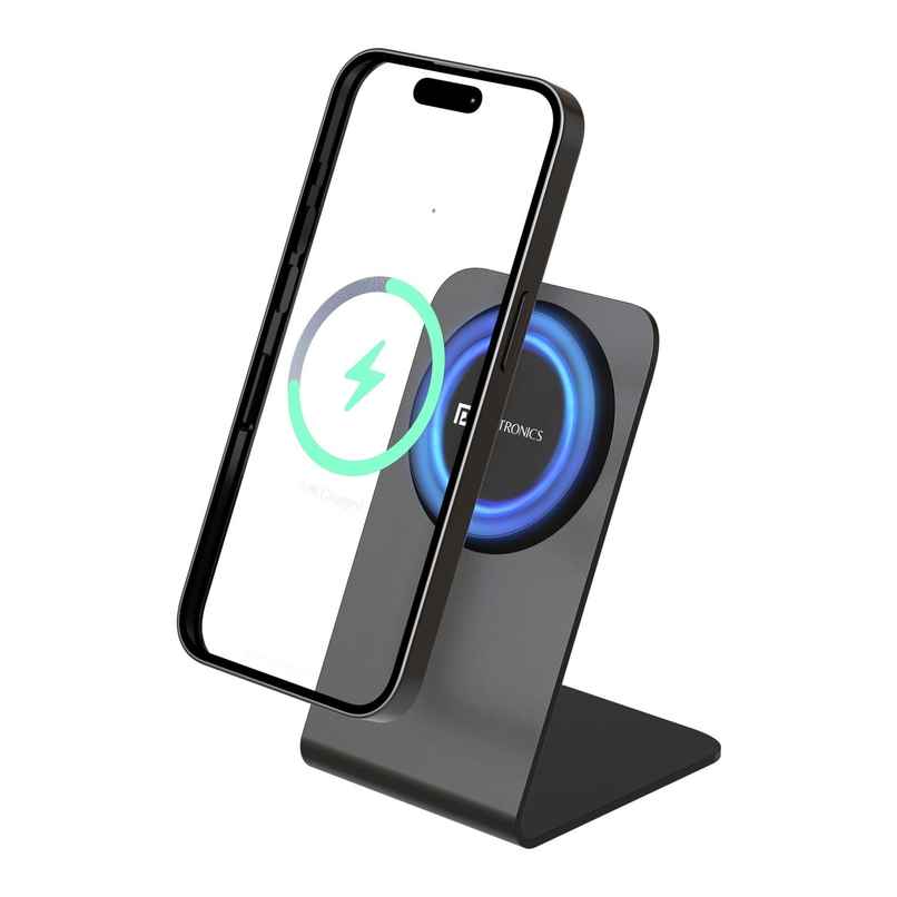 Portronics Flux 2 15W Qi2 Certified Fast Charging Wireless Charger, MagSafe Compatible | Black