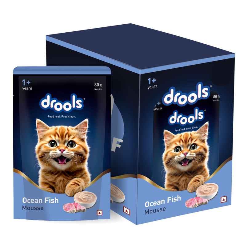 Drools Ocean Fish Mousse Adult Cat Wet Food, 80g (4+1 Free Pack) Drools Ocean Fish Mousse Adult Cat Wet Food, 80g (4+1 Free Pack)
