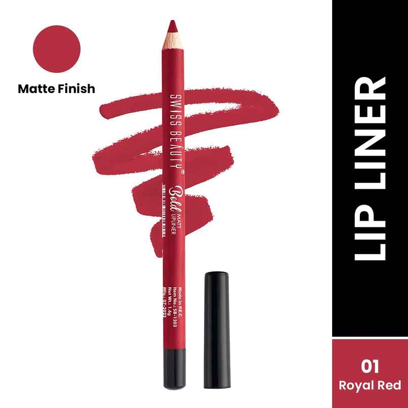 Swiss Beauty Bold Matt Lip Liner Pencil | 1 Royal Red
