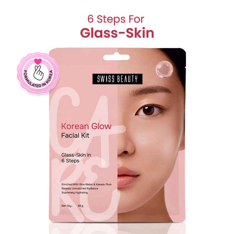 Swiss Beauty Care Korean Glow Facial Kit | 6-Steps For Glass-Skin