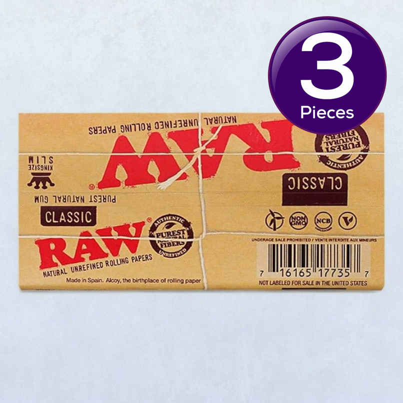 Raw Classic Rolling Paper King Size Slim - 32 Leaves/Pack Combo Raw Classic Rolling Paper King Size Slim - 32 Leaves/Pack Combo