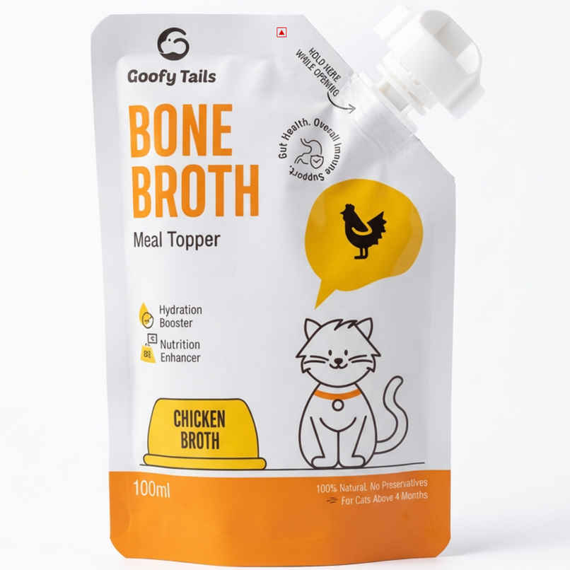 Goofy Tails Chicken Bone Broth for Cats | Collagen Rich Cat and Kitten Food Topper