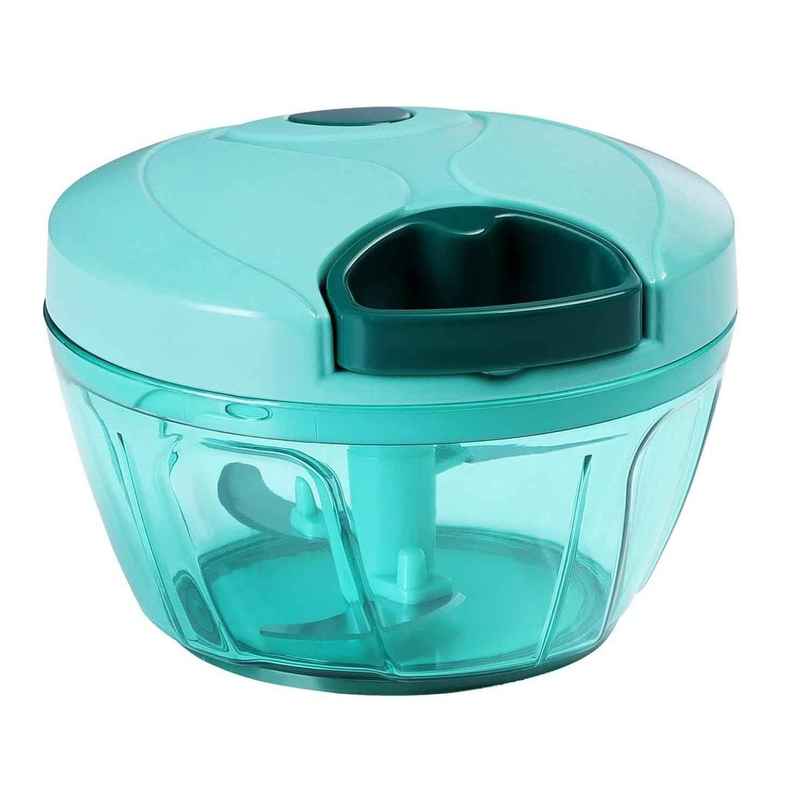 Saffron Mini Handy Rasi Chopper With 3 Blades for Chopping Vegetables and Fruits| Green | 450 ml Saffron Mini Handy Rasi Chopper With 3 Blades for Chopping Vegetables and Fruits| Green | 450 ml