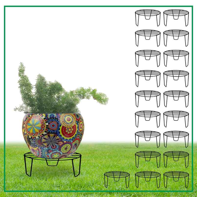 Cinagro Round Metal Plant Stand - Durable & Anti-Rust | For Home-Balcony & Garden