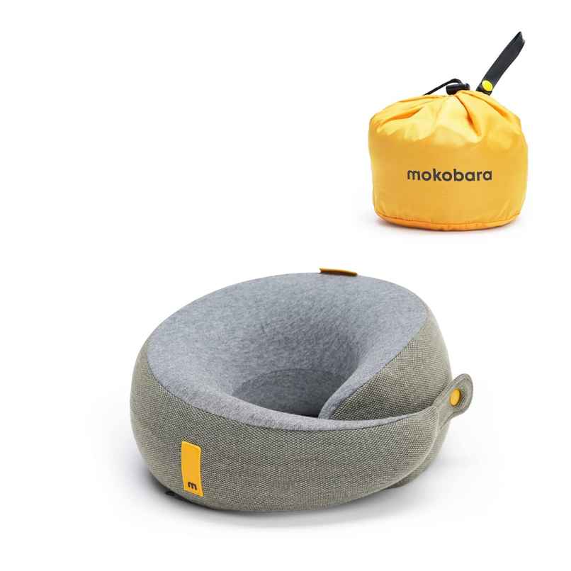 Mokobara Unisex Solid Cotton Neck Pillow | Grey - One Size Mokobara Unisex Solid Cotton Neck Pillow | Grey - One Size