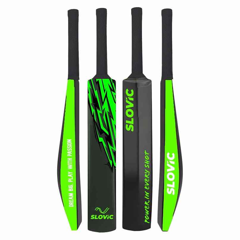 Slovic Full-Size Plastic Turf Cricket Bat for Adults | 90 x 10.5 cm | Ideal for Match Practice | Green