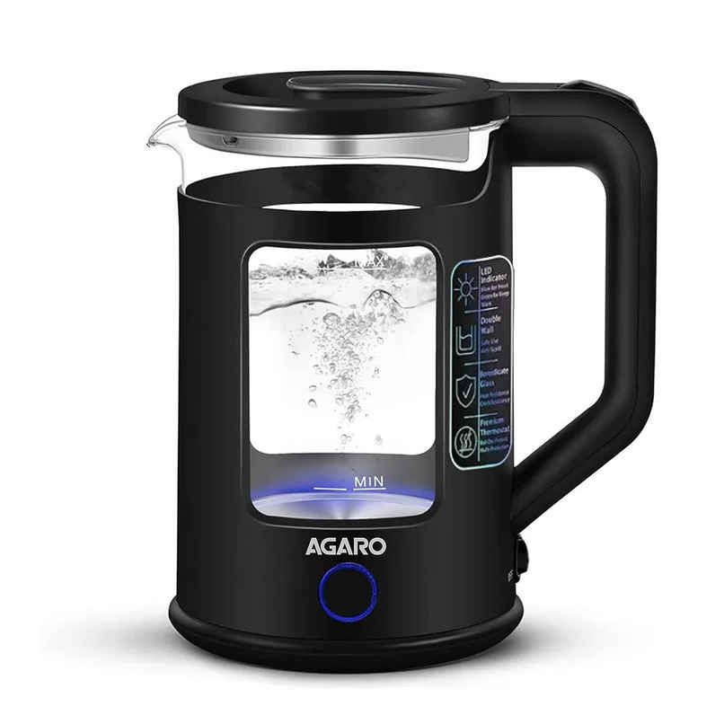 Agaro Galaxy Electric Kettle With Keep Warm Function Free Pp Plastic & Glass Body Bicolor Led, 1.5L Agaro Galaxy Electric Kettle With Keep Warm Function Free Pp Plastic & Glass Body Bicolor Led, 1.5L