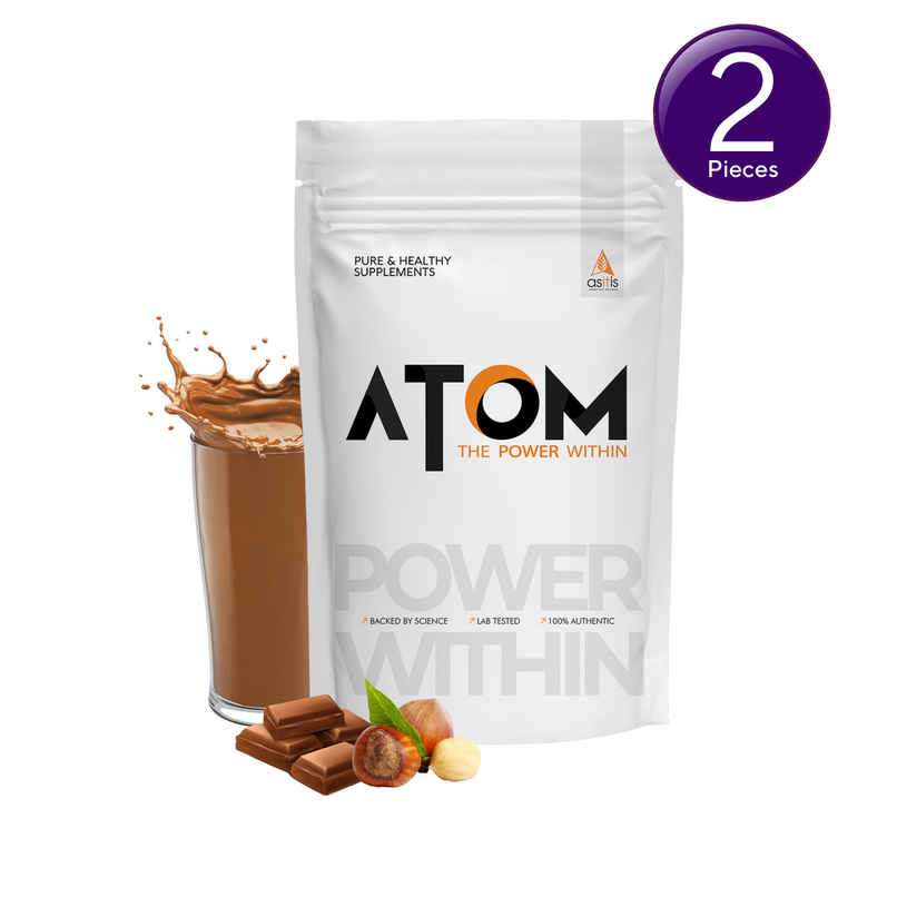 AS-IT-IS ATOM Whey Protein 27G Protein Choco Hazel Fusion Combo