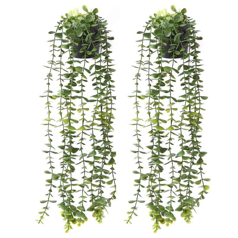 TIED RIBBONS Hanging Eucalyptus Artificial Plant with Pot TIED RIBBONS Hanging Eucalyptus Artificial Plant with Pot