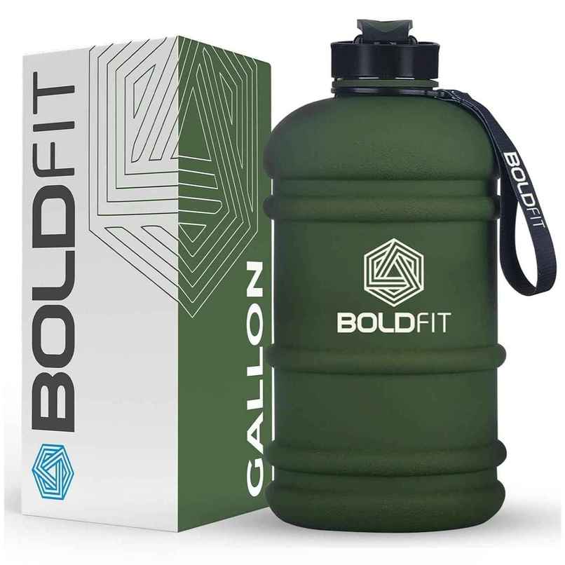 Boldfit 2 Litre Water Bottle For Gym Gallon Water Bottle 2+ | Army Green New Boldfit 2 Litre Water Bottle For Gym Gallon Water Bottle 2+ | Army Green New