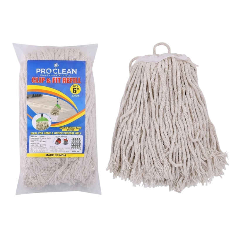 Proclean Cotton Refill - White | For Clip & Fit Mop | 6 Inch Proclean Cotton Refill - White | For Clip & Fit Mop | 6 Inch