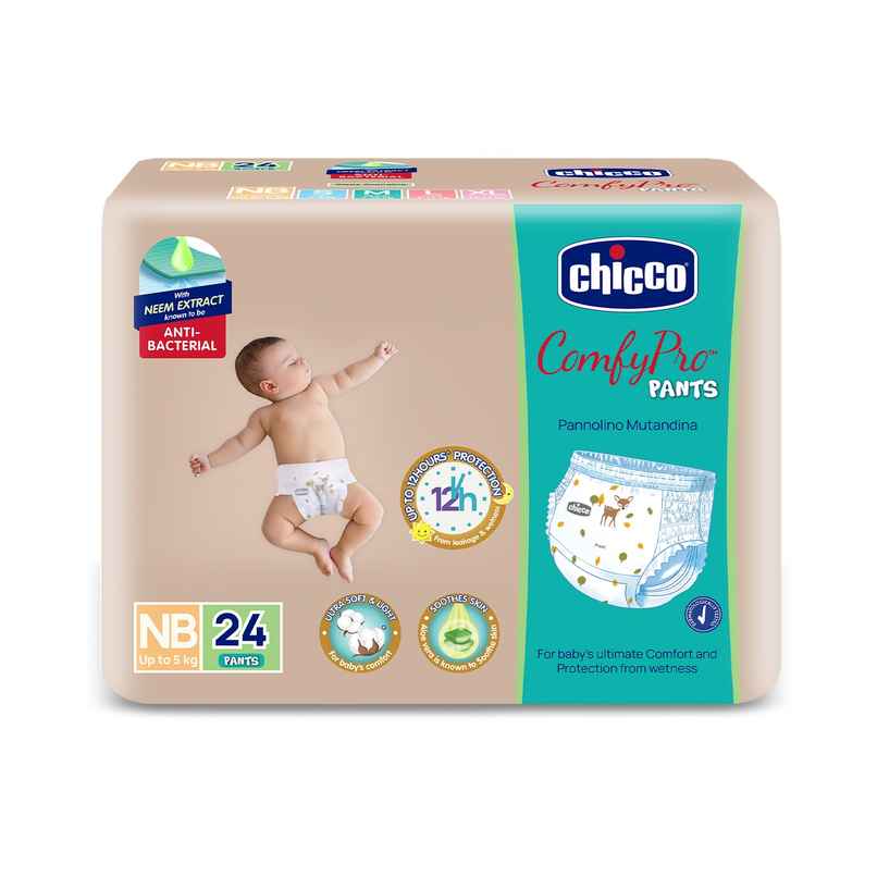 Chicco ComfyPro Premium Pant Style Diaper | NB | 24 pcs