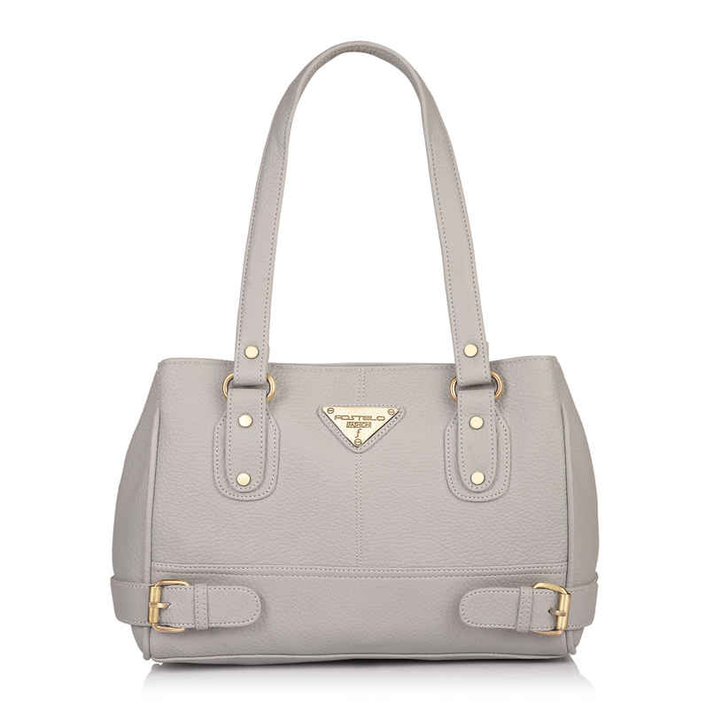 Fostelo Women's Vegan Leather Nightingale Handbags Shoulder Hobo Bag Ladies Purse | Grey | Large