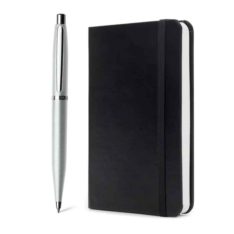 Sheaffer VFM Gift Set Ballpoint Pen | Chrome Plated Trims | Strobe Silver | Small Notebook Sheaffer VFM Gift Set Ballpoint Pen | Chrome Plated Trims | Strobe Silver | Small Notebook