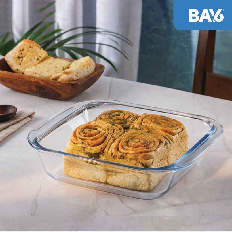 BAY6 Premium Imported Borosilicate Baking Dish Square - 850 ml
