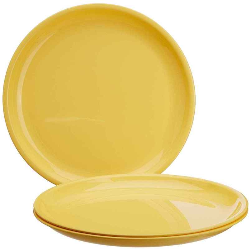 Signoraware Round Plate Set | Set of 3 | Yellow | Dinner Plate Set, Serving Plates Signoraware Round Plate Set | Set of 3 | Yellow | Dinner Plate Set, Serving Plates