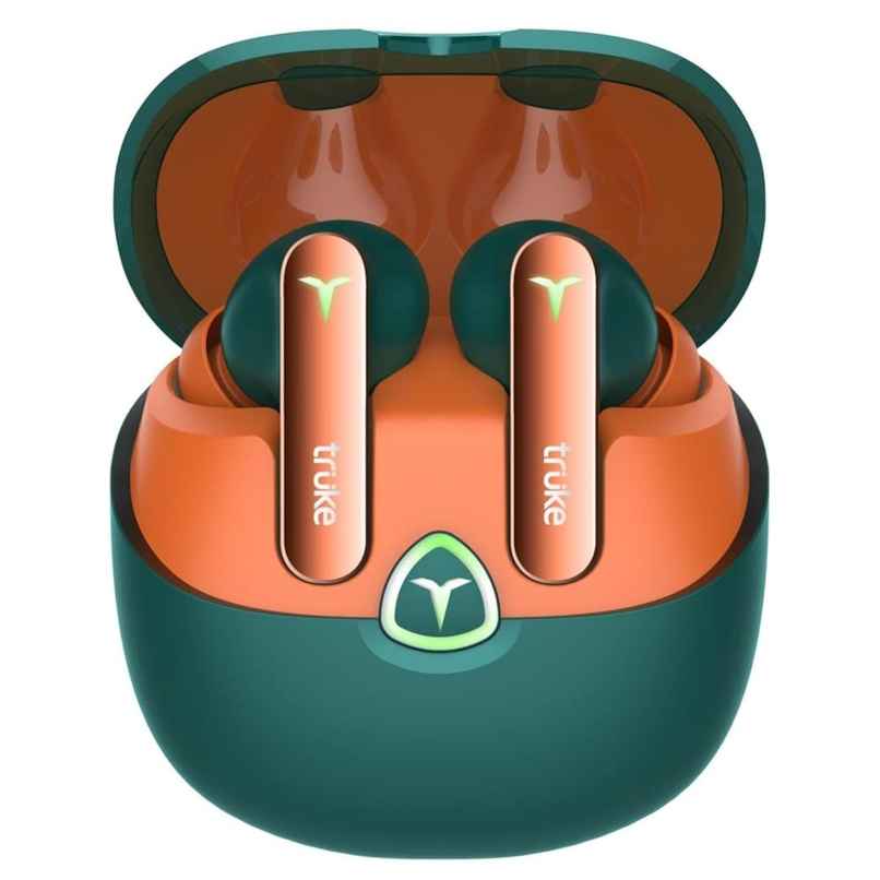 truke BTG Flex Truly Wireless Bluetooth Earbuds with Dual Pairing, 60H Battery- Alpine Green