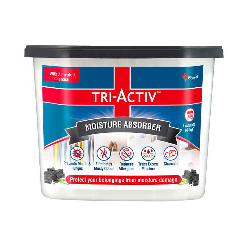 Tri-Activ Moisture Absorbers, Dehumidifier For Wardrobe, Closet, Shoe Rack- Charcoal