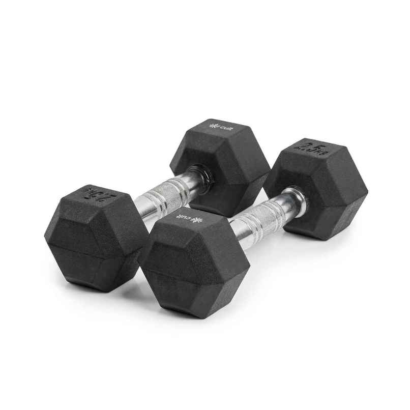 Cult Hex Dumbbell Set (2.5 kg X 2) | Black Cult Hex Dumbbell Set (2.5 kg X 2) | Black