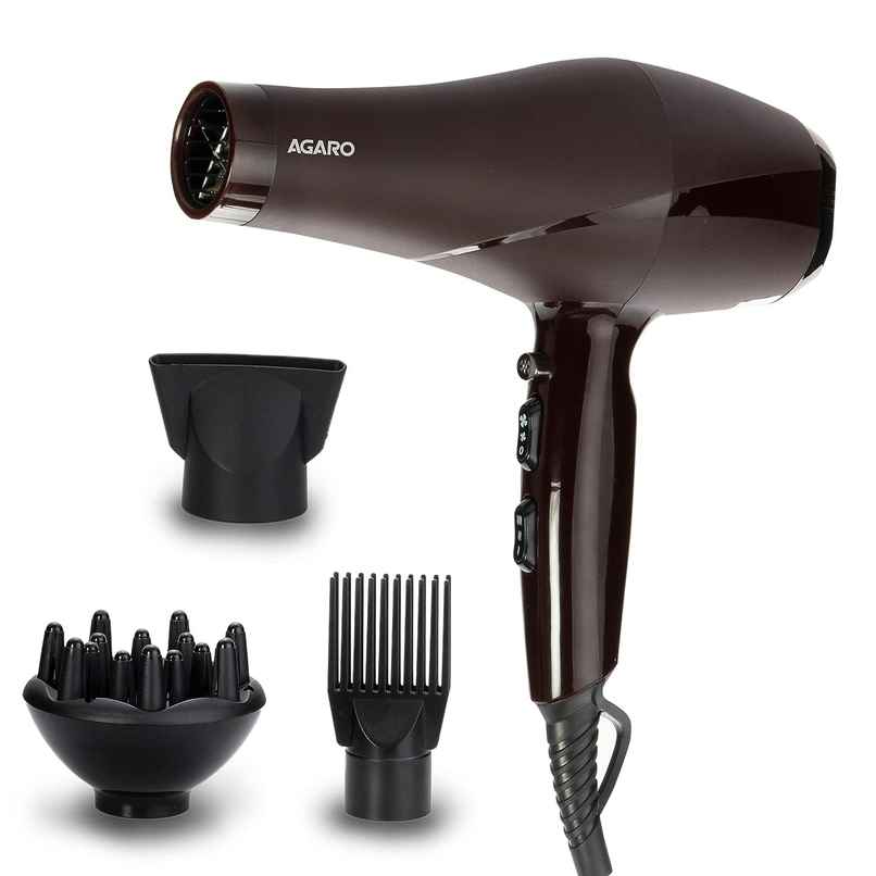 AGARO 2000 Watts Professional Hair Dryer with AC Motor, Concentrator, Diffuser,Comb,Hot and Cold Air