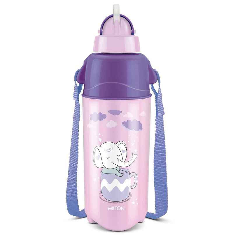 Milton Kool Trendy 500 Plastic Insulated Water Bottle With Straw For Kids | 490 ml | Purple Milton Kool Trendy 500 Plastic Insulated Water Bottle With Straw For Kids | 490 ml | Purple