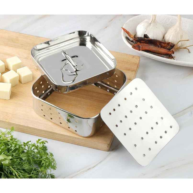 Capsicum Stainless Steel Square Paneer Mould | Paneer Strainer | Paneer Press | Square Capsicum Stainless Steel Square Paneer Mould | Paneer Strainer | Paneer Press | Square